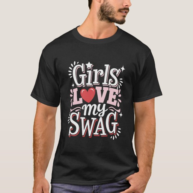 Flickor Kärlek min svag unika Alla hjärtans gåva T Shirt (Framsida)