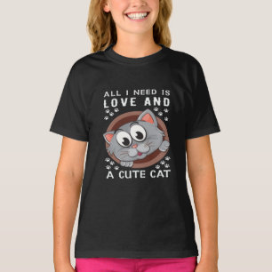 Flickor - kläder av en kute - katt - barn t shirt