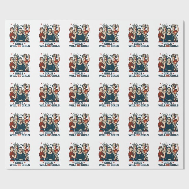 Flickor kommer att bli kvinnlig kvinnoegenmakt presentpapper (Platt)