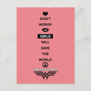 Flickor kommer att Spara World Woman Graphic Vykort