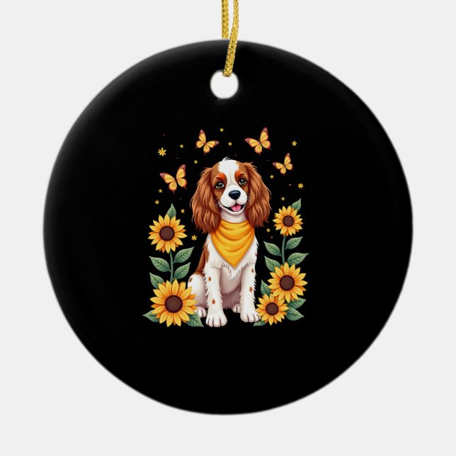 Flickor Kvinnor Mamma Cavalier King Charles Spanie Julgransprydnad Keramik (Framsidan)