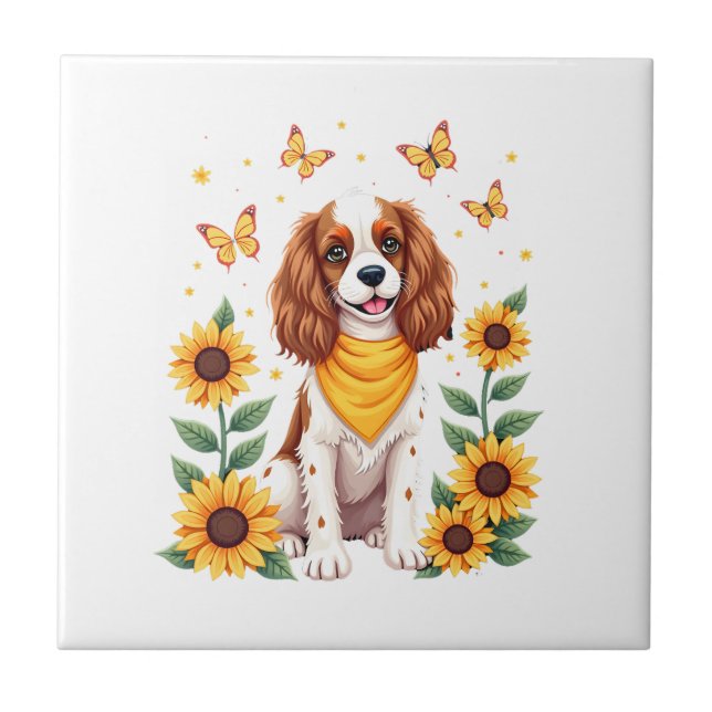 Flickor Kvinnor Mamma Cavalier King Charles Spanie Kakelplatta (Framsidan)