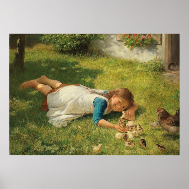 Flickor leker med Chickar (Hen och Chicken) Poster (Framsidan)