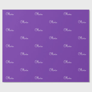Flickor Lila Anpassat Namn Present Presentpapper