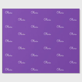 Flickor Lila Anpassat Namn Present Presentpapper