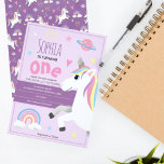 Flickor Lila Rainbow Unicorn Kids 1:a födelsedagen Inbjudningar<br><div class="desc">Den här söta och flickvänliga 1:a födelsedagsinbjudan har en magisk enhörn med regnbåge,  prinsessan krona,  planet,  hjärtat och stjärnorna och kan vara personlig med all information du behöver för ditt barns party i en vismisk typografi. Den perfekt lila Unicorn bjuder in för din lilla första,  andra eller tredje födelsedag!</div>