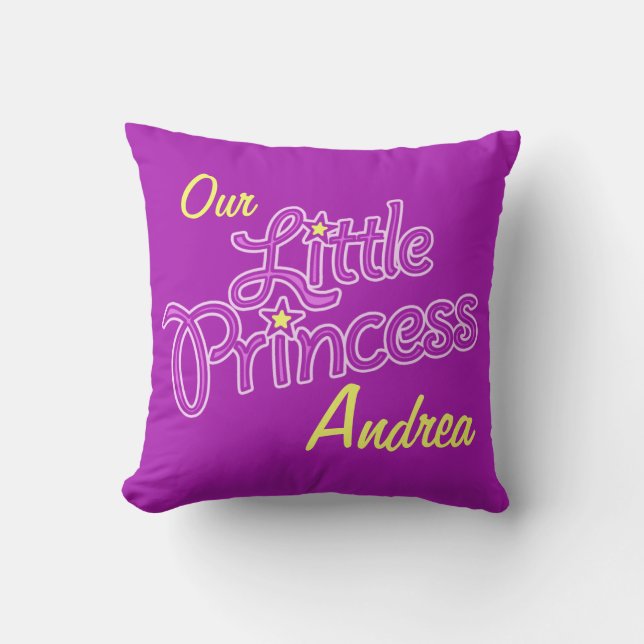 Flickor lila stjärna princess namn & Phohampa Kudde (Framsida)
