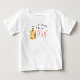 Flickor Liten Pumpa Födelsedags T Shirt Redigerbar