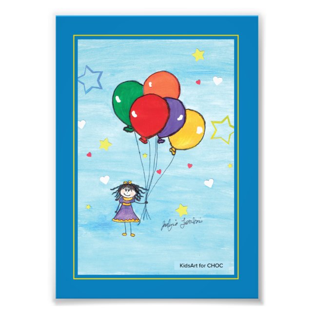 Flickor med ballonger - Kids Art för CHOC Fototryck (Framsidan)