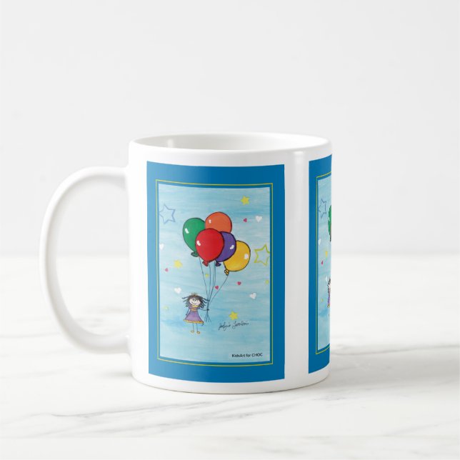 Flickor med ballonger - Kids Art för CHOC Kaffemugg (Vänster)