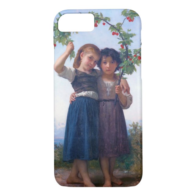 Flickor med Cherry Gren, Bouguereau Case-Mate iPhone Skal (Baksida)