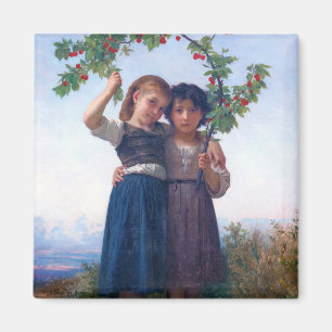 Flickor med Cherry Gren, Bouguereau Magnet
