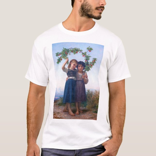Flickor med Cherry Gren, Bouguereau T Shirt (Framsida)
