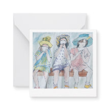 Flickor med födelsedagskort med iskräm