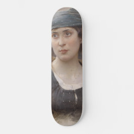 Flickor med Grönt Headscarf (av Ludwig Passini) Mini Skateboard Bräda 18,5 Cm