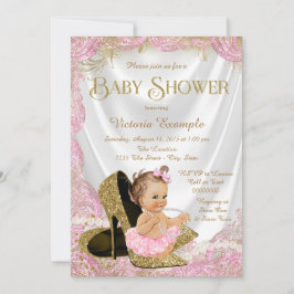 Flickor med hög hälsenorm Pearls Baby Shower Inbjudningar