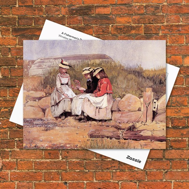 Flickor med hummer Winslow Homer Vykort (Skapare uppladdad)