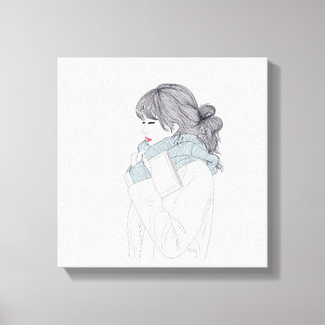 Flickor med illustration av coolan scarf canvastryck (Framsida)