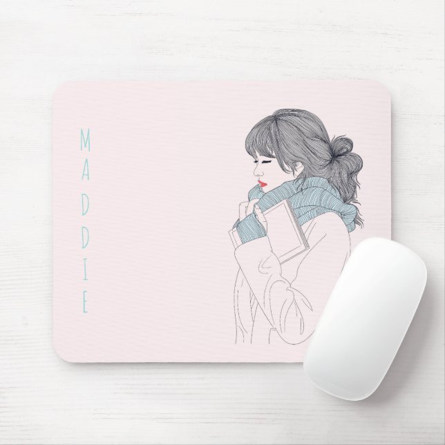 Flickor med illustration av coolan scarf musmatta (Med mus)