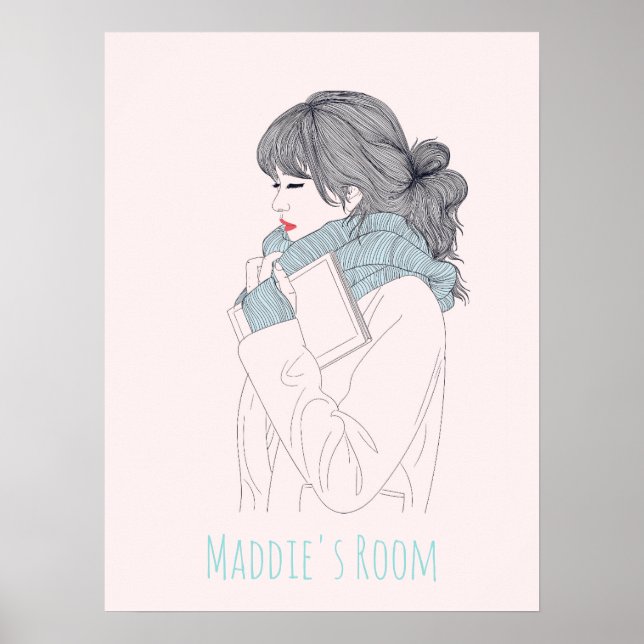 Flickor med illustration av coolan scarf poster (Framsidan)