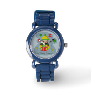 Flickor med julklapp armbandsur