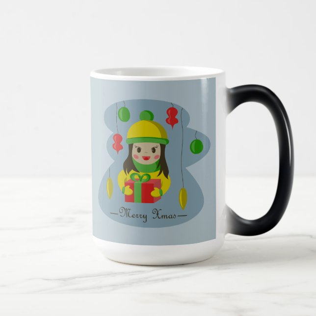 Flickor med julklapp magisk mugg (Höger)