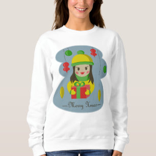Flickor med julklapp t shirt