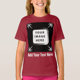 Flickor med kläder Lägg till bildfotomall Flickor- T Shirt