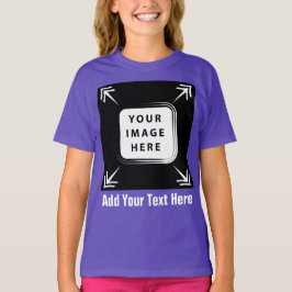 Flickor med kläder Lägg till bildfotomall Flickor- T Shirt