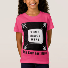 Flickor med kläder Lägg till bildfotomall Flickor- T Shirt