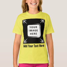 Flickor med kläder Lägg till svart bildmall Flicko T Shirt