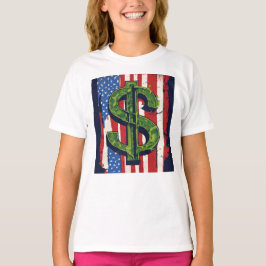 Flickor med klädesmall Flagga Flickor Kids T-Shirt