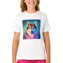 Flickor med klädesmall Hund Flickor Kids T-Shirt