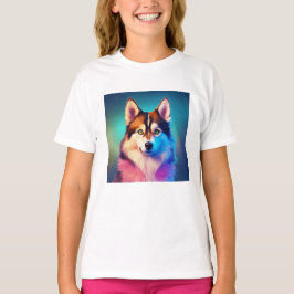 Flickor med klädesmall Hund Flickor Kids T-Shirt