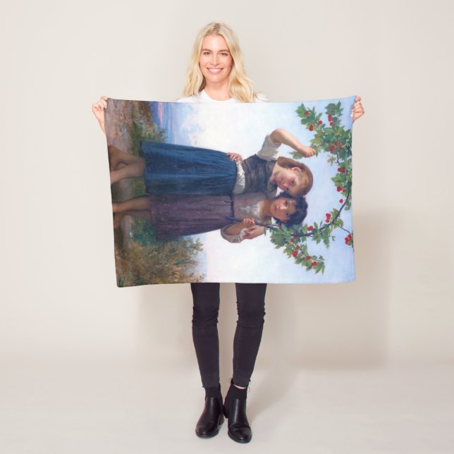Flickor med körsbärsgrenen, Bouguereau Fleecefilt (På plats)