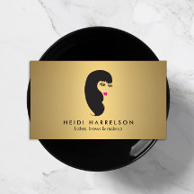 Flickor med lash på Affärskortet Faux Guld Beauty