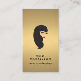 Flickor med lash på Faux Guld Beauty II Visitkort