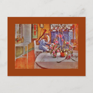 Flickor med Loom och Flowers Vykort