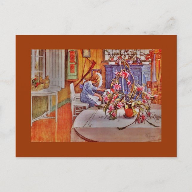 Flickor med Loom och Flowers Vykort (Framsida)