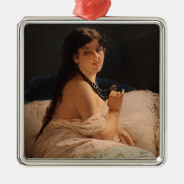 Flickor med Medallion (av Gerolamo Induno) Julgransprydnad Metall