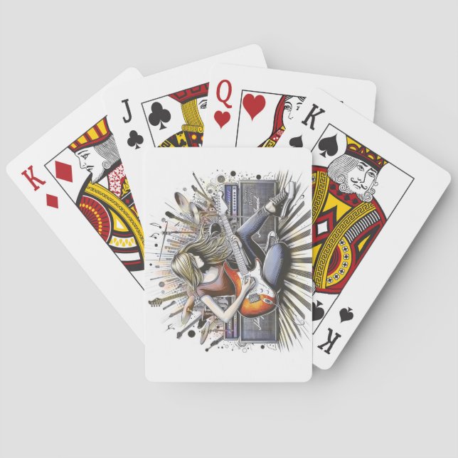 Flickor med musikaliska vibes casinokort (Baksidan)