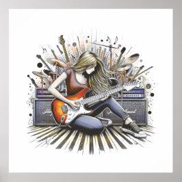 Flickor med musikaliska vibes poster