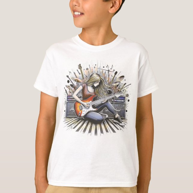 Flickor med musikaliska vibes t shirt (Framsida)