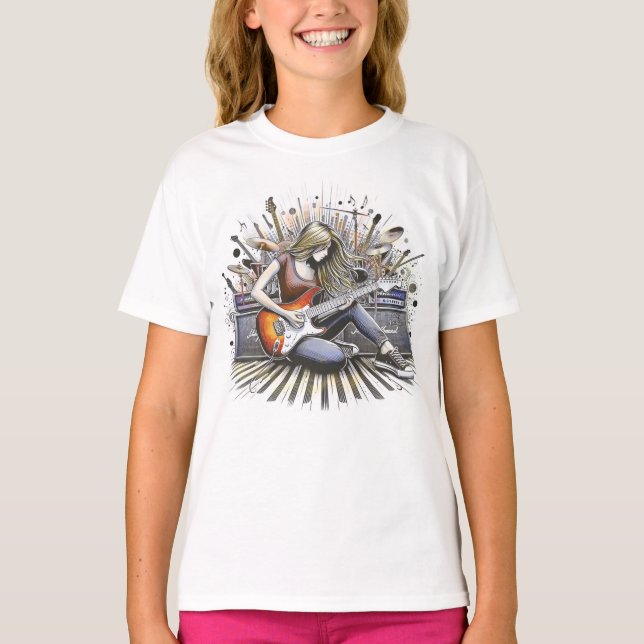 Flickor med musikaliska vibes t shirt (Framsida)