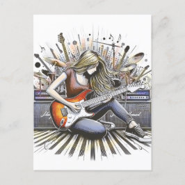 Flickor med musikaliska vibes vykort