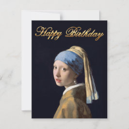 Flickor med pärlörring 1665 Grattis på födelsedage