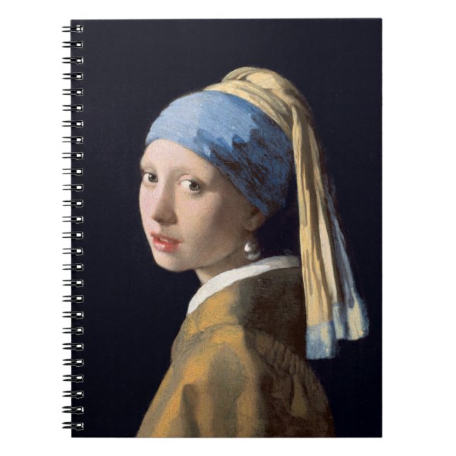 Flickor med pärlörring 1665 Johannes Vermeer Anteckningsbok (Framsidan)