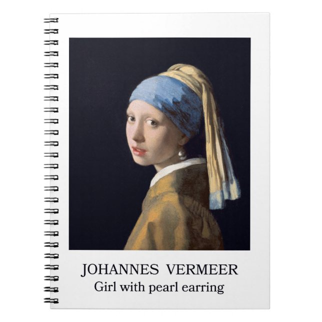 Flickor med pärlörring 1665 Johannes Vermeer Anteckningsbok (Framsidan)