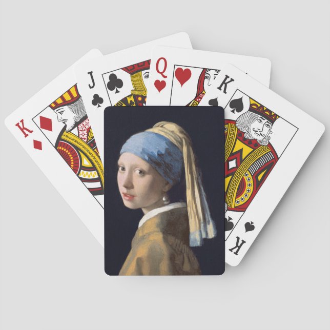 Flickor med pärlörring 1665 Johannes Vermeer Casinokort (Baksidan)