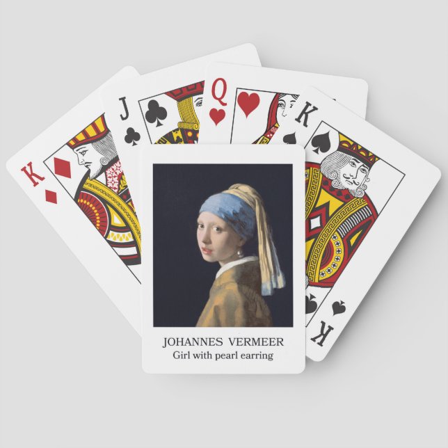 Flickor med pärlörring 1665 Johannes Vermeer Casinokort (Baksidan)